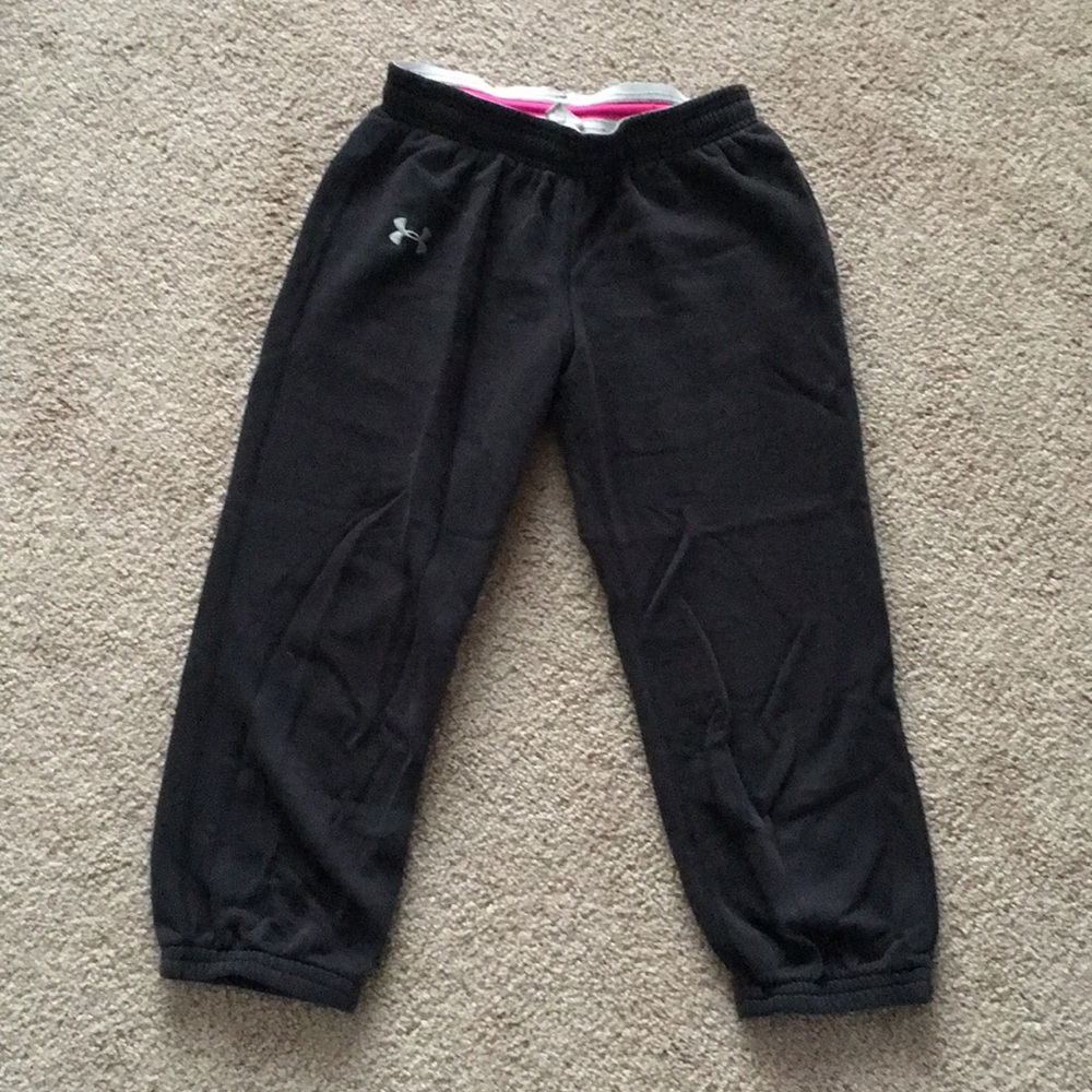 Black Under Armour crop sweatpants XS